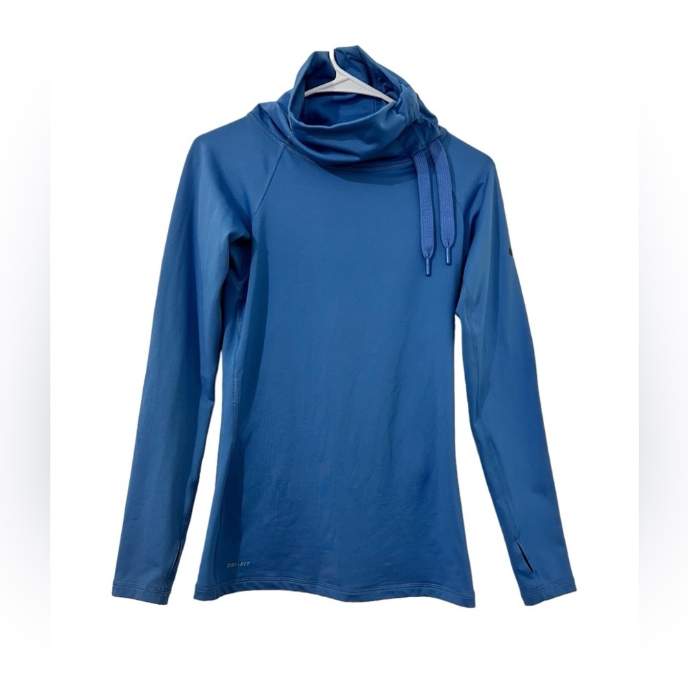 Nike Pro hyperwarm Hybrid Training Jersey top Blue Small Long Sleeve NWOT